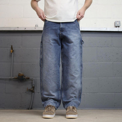 Baggy Lee carpenter jeans W32L30 blue loose denim skater style carpenters