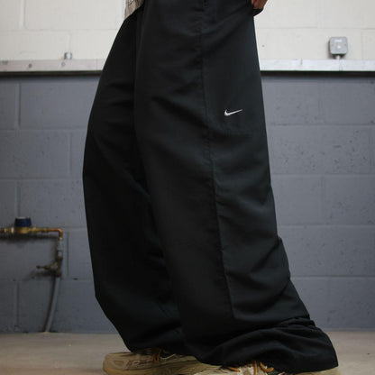 Nike Team baggy tracksuit bottoms y2k black XXL Embroidered Swoosh logo drawstring elasticat waist