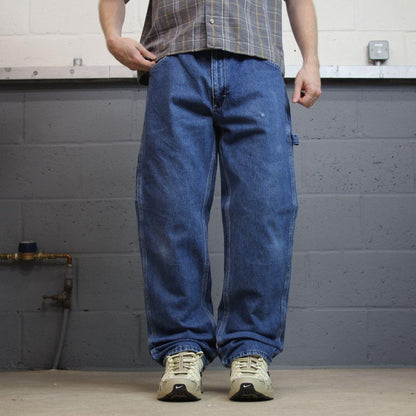 Denim carpenter jeans y2k W38L32 blue Straight leg skater style work cargos