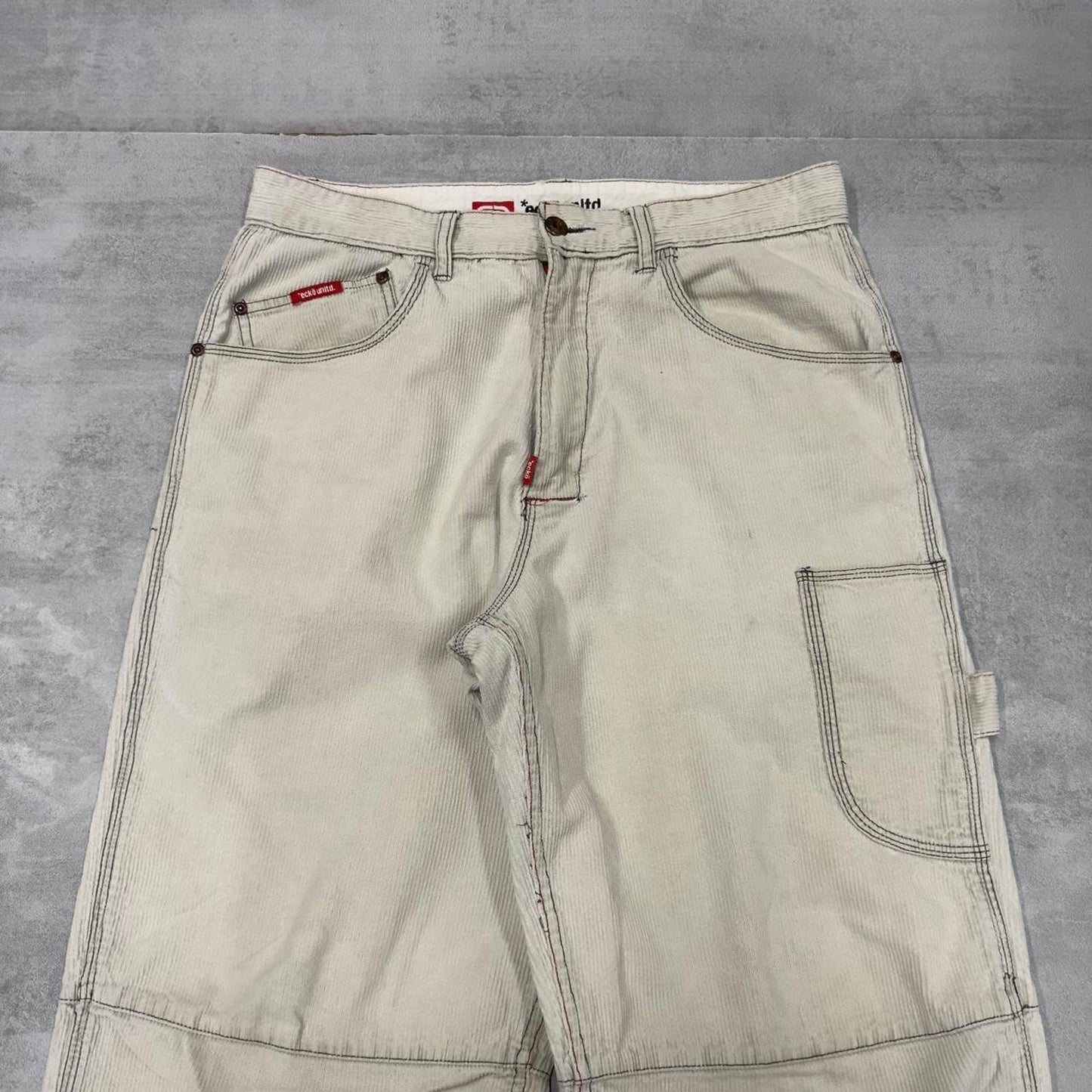 Ecko unltd corduroy carpenter pants W32 L30 Beige loose y2k cord skate trousers