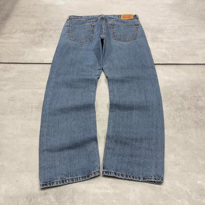 Blue Levis 505 jeans W35L32 blue loose straight leg y2k style pants red tab logo