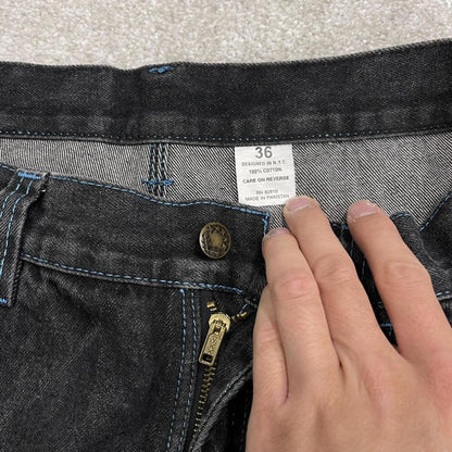 Y2k baggy MECCA denim shorts black Proper baggy loose skater carpenter jorts