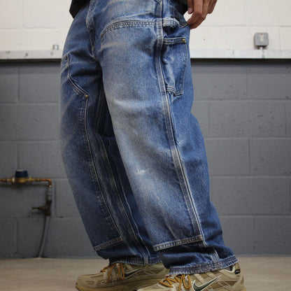 Carhartt double knee carpenter jeans denim blue Dungaree fit 100% cotton thick skater pants
