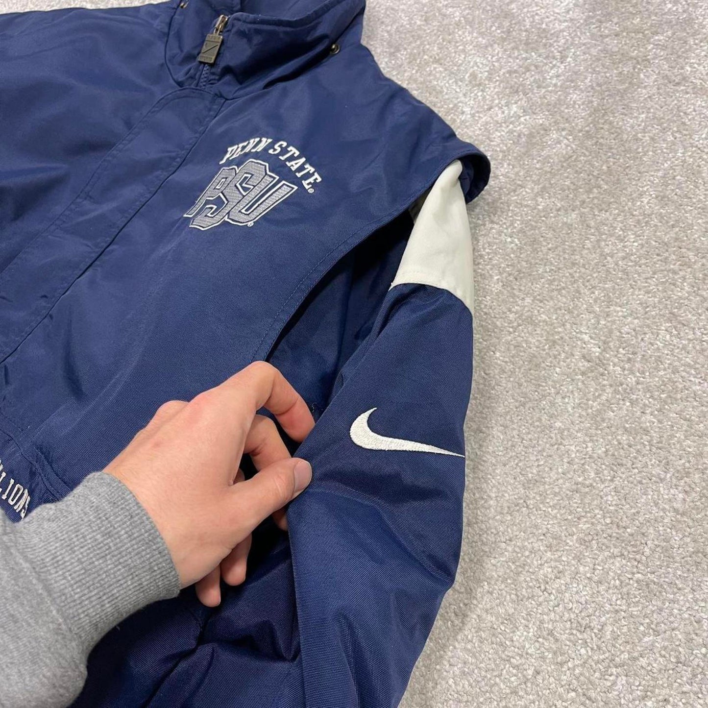 00s Team Nike jacket y2k style XL men's navy full zip padded windbreaker coat technical