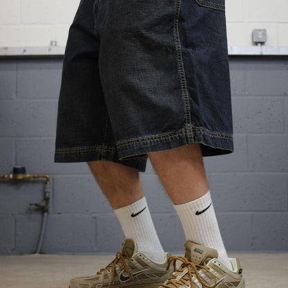 Baggy carpenter shorts denim cargo navy Old Navy Painter’s loose leg skater style surf jorts