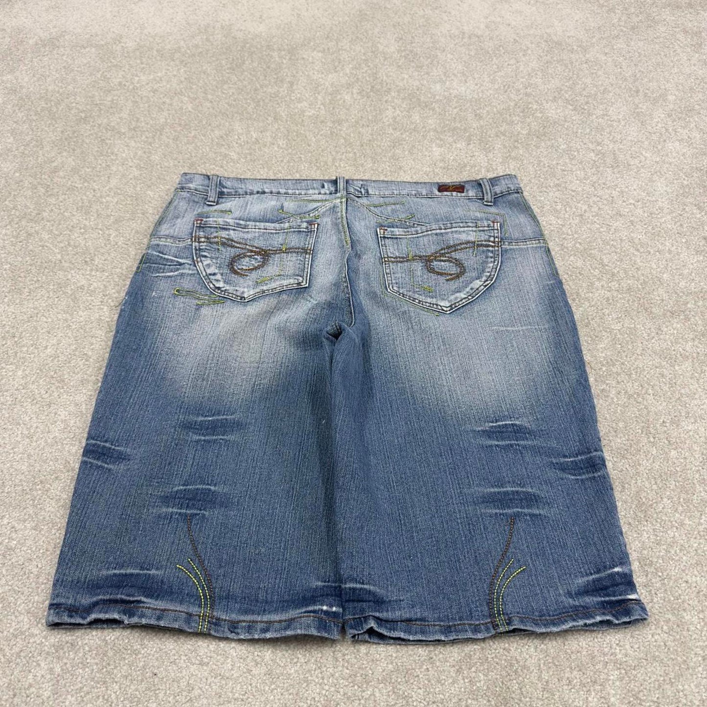 Y2k loose denim shorts skater style blue Denim Neeso Jeans summer festival jorts