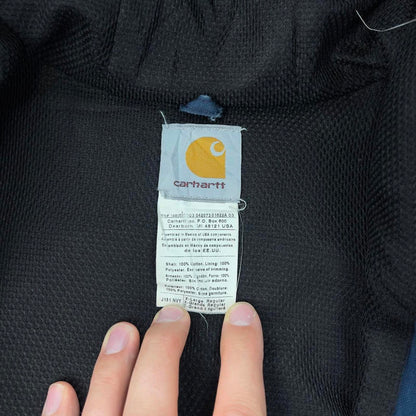 Vintage navy Carhartt hooded active jacket XL canvas bomber