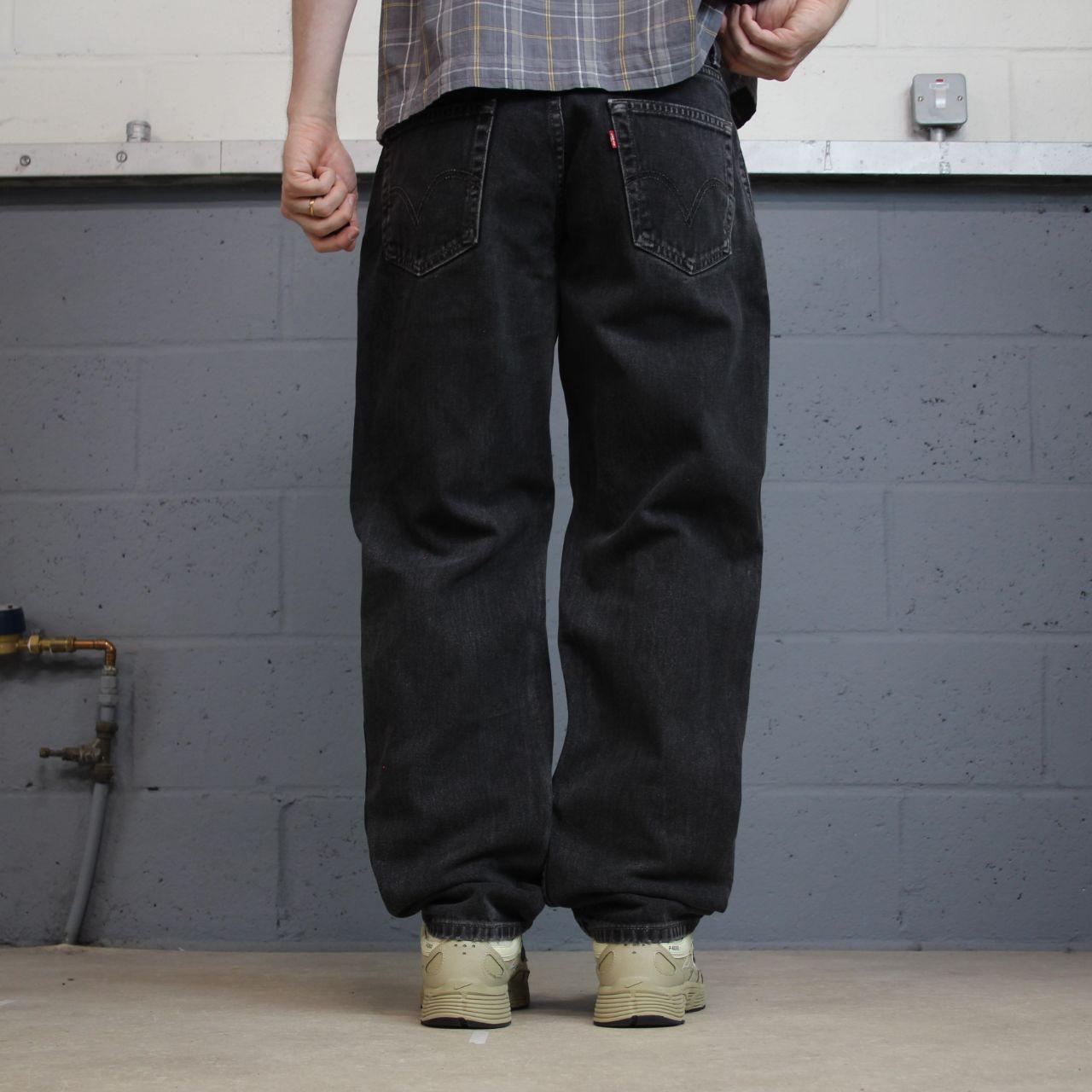 Levi’s 550 jeans y2k black denim Levi’s loose straight leg relaxed fit red tab logo pants
