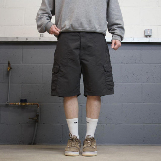 Y2k loose Wrangler cargo shorts skater style grey Floaty chino summer festival shorts