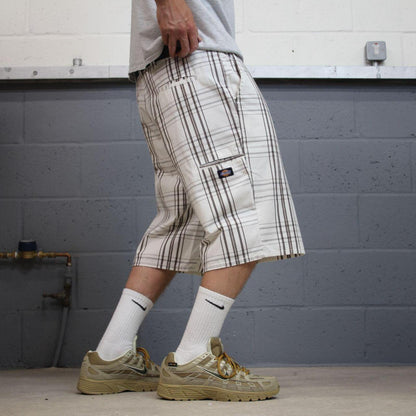 Dickies baggy checkered shorts carpenter white Chino check surf shorts long wide leg festival