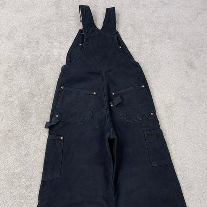 Black Carhartt dungarees W28L28 mens canvas overalls utility worker