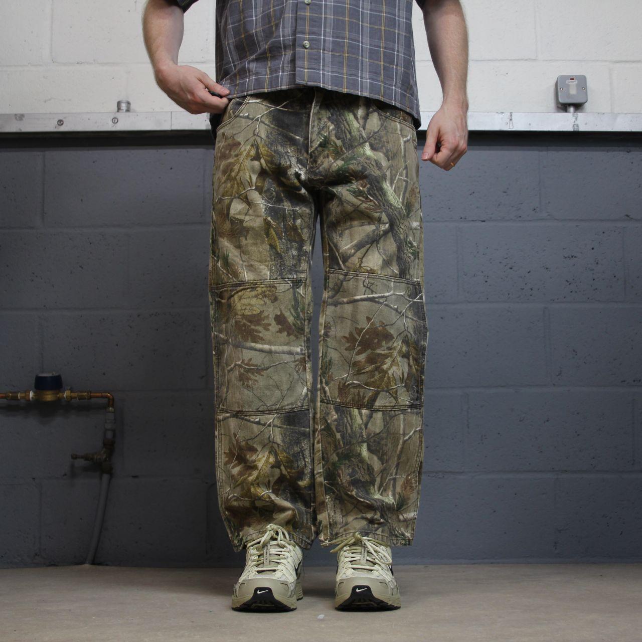 Realtree camo jeans y2k double knee khaki Straight leg Realtree camouflage pants