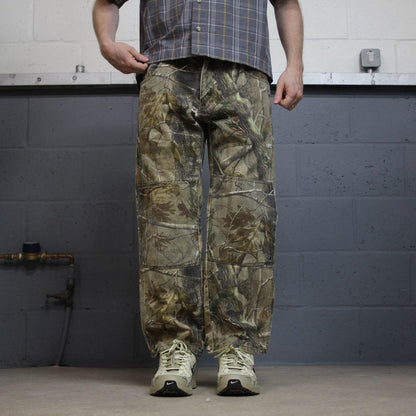 Realtree camo jeans y2k double knee khaki Straight leg Realtree camouflage pants
