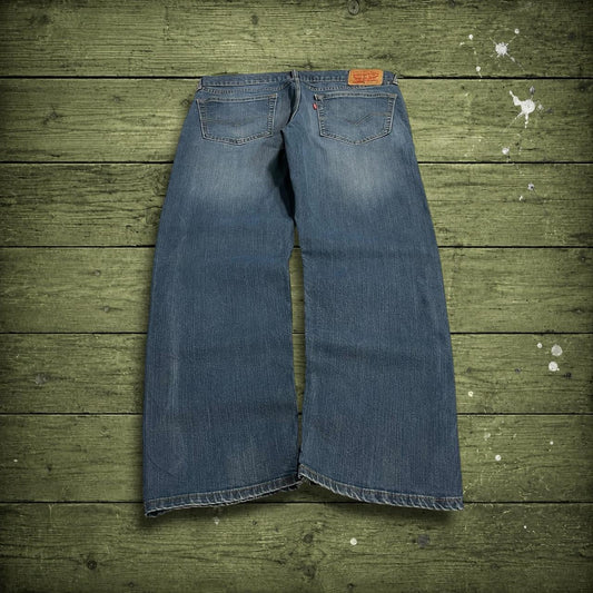 Levi's 505 straight fit jeans y2k blue Regular straight leg denim pants red tab logo
