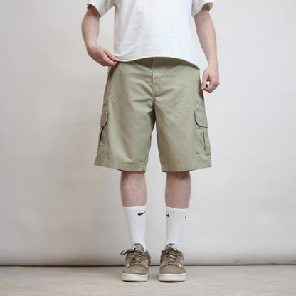 Khaki baggy Dickies cargo shorts W36 loose chino cargo skater style shorts