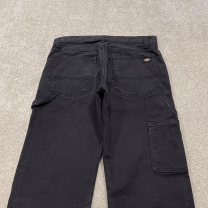 Y2K 00s Dickies carpenter pants black Canvasy flex workwear skater style cargos utility