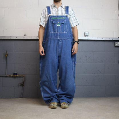 Vintage baggy denim Dungarees wide leg y2k blue Liberty workwear bib & brace overalls utility