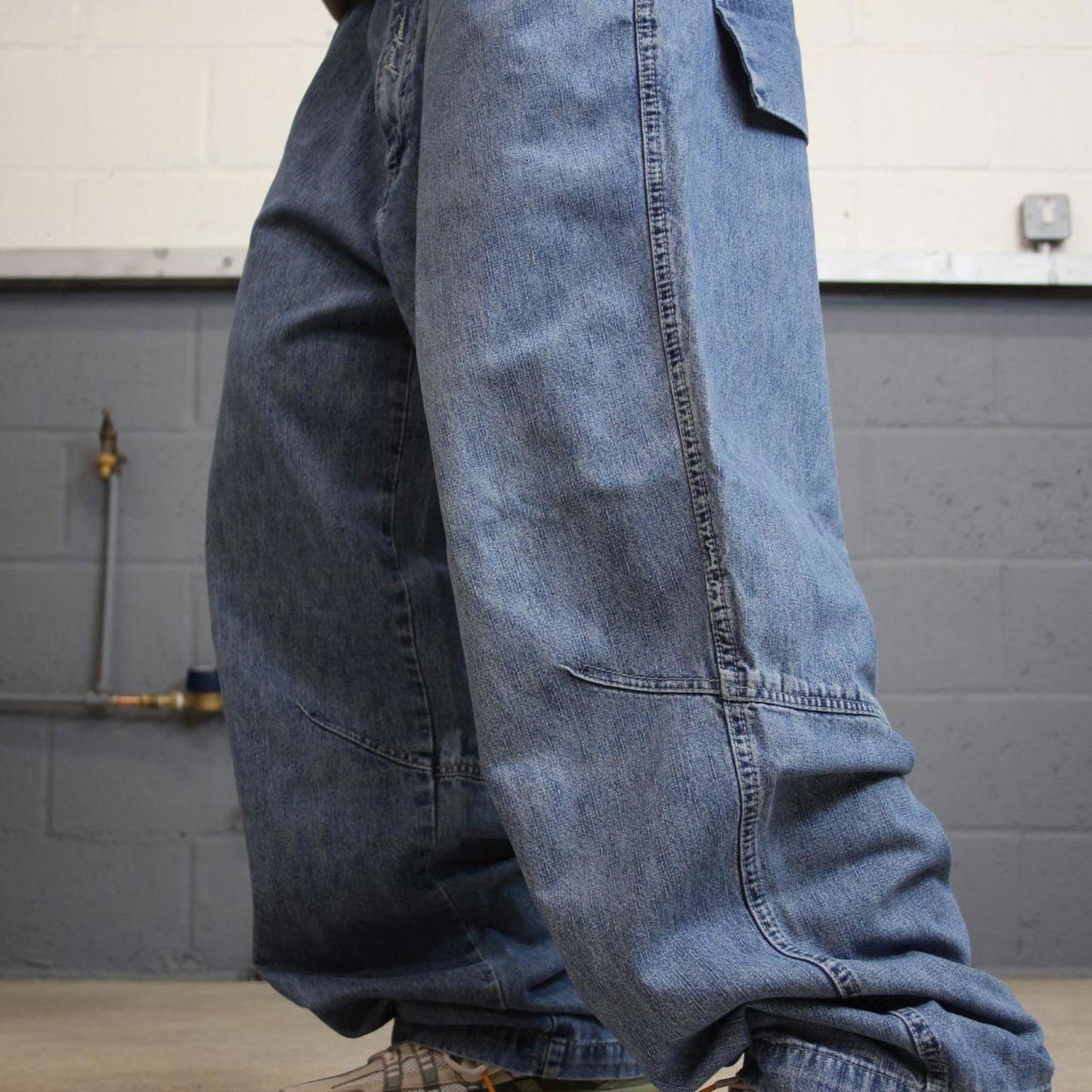 90s baggy Karl Kani jeans W40L32 wide leg blue denim y2k skate style hip hop pants