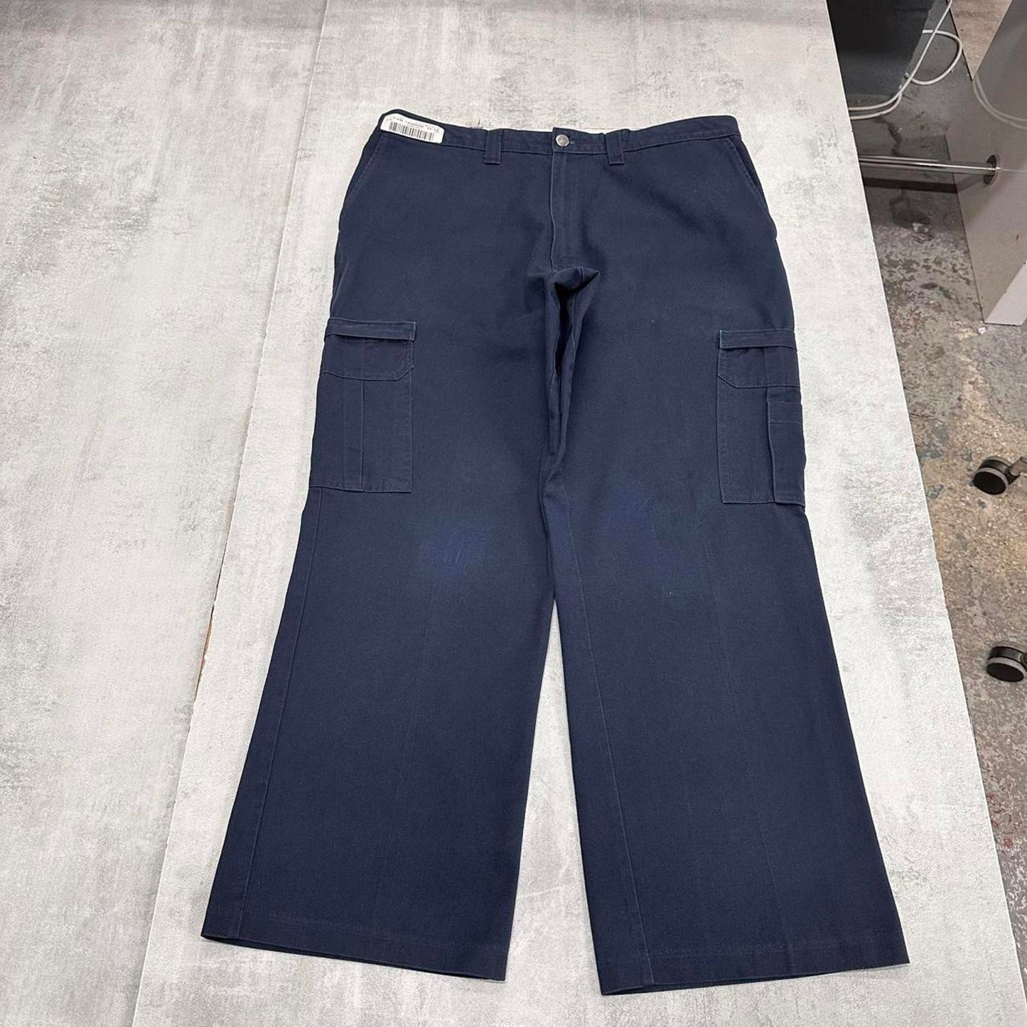 Baggy Dickies cargo trousers skater workwear W38L30 navy twill style chino carpenter pants casual
