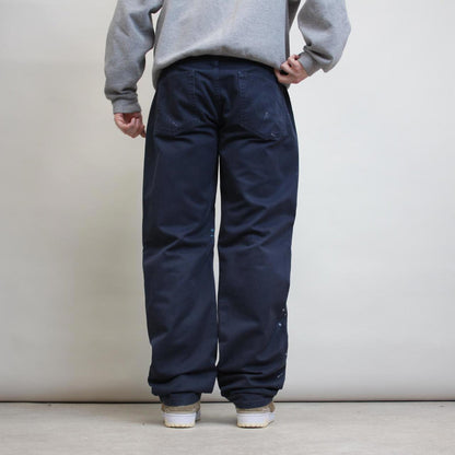 Navy Dickies pants W36L34 painted chino style trousers