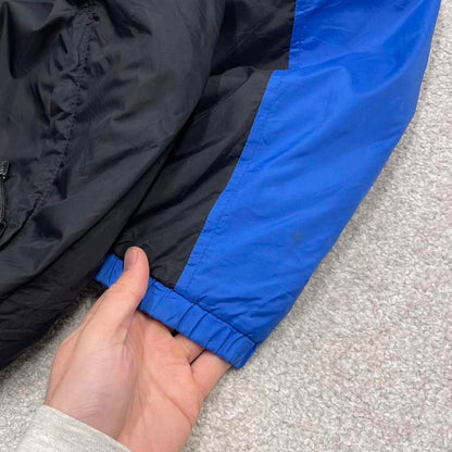 Y2K Columbia technical windbreaker jacket black blue Padded boxy fit tech coat adjustable