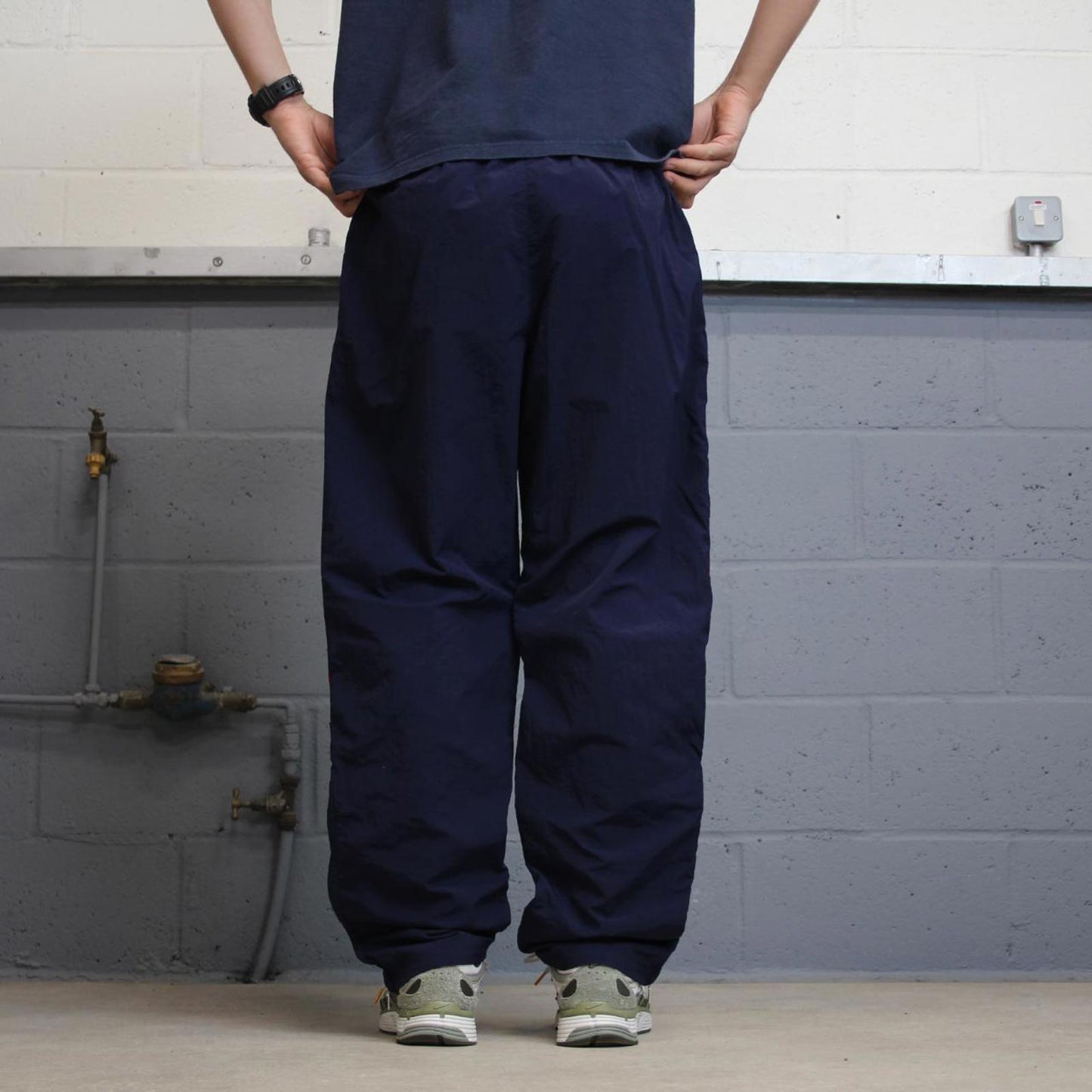 Baggy Fila Trackies XXL Navy loose Y2K floaty joggers embroidered logo