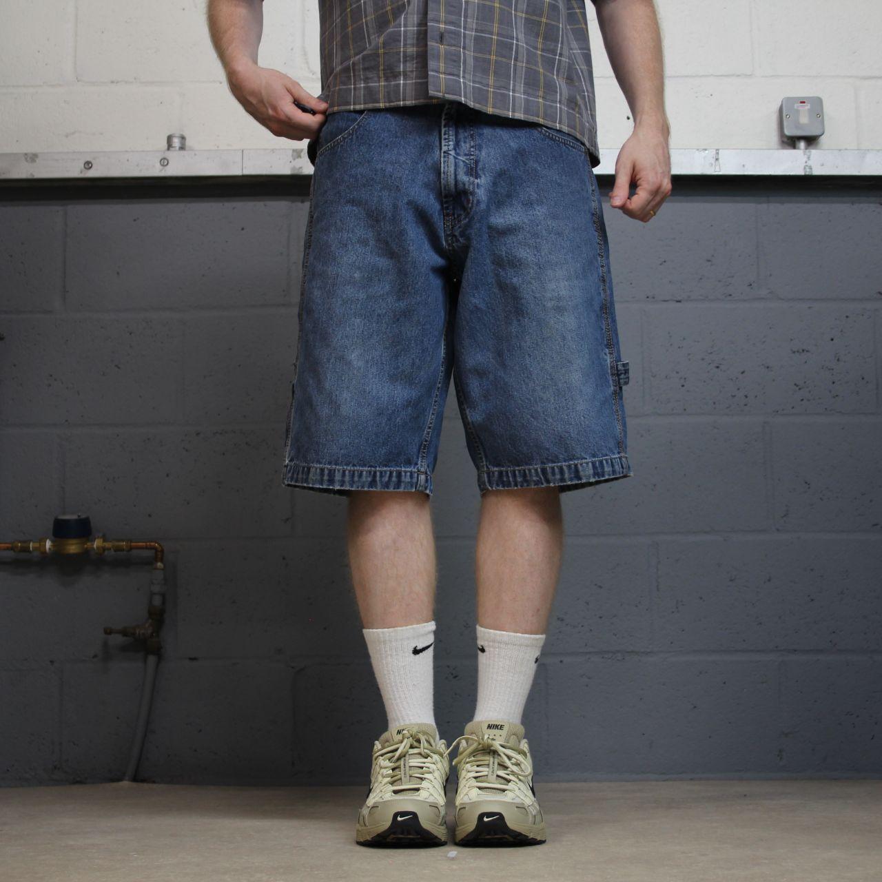 PACO denim carpenter shorts y2k blue Surf summer style jorts perfect for festival