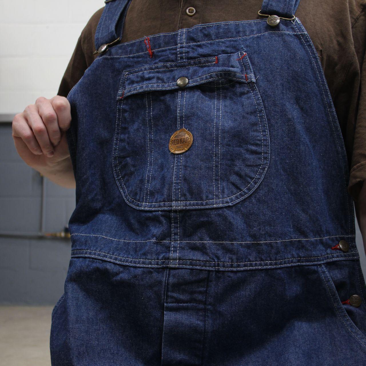 Vintage baggy dungarees denim overalls blue Red Kap workwear bib & brace utility