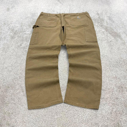 Carhartt carpenter jeans size 18 tan loose original fit canvasy 90s skater style work cargos