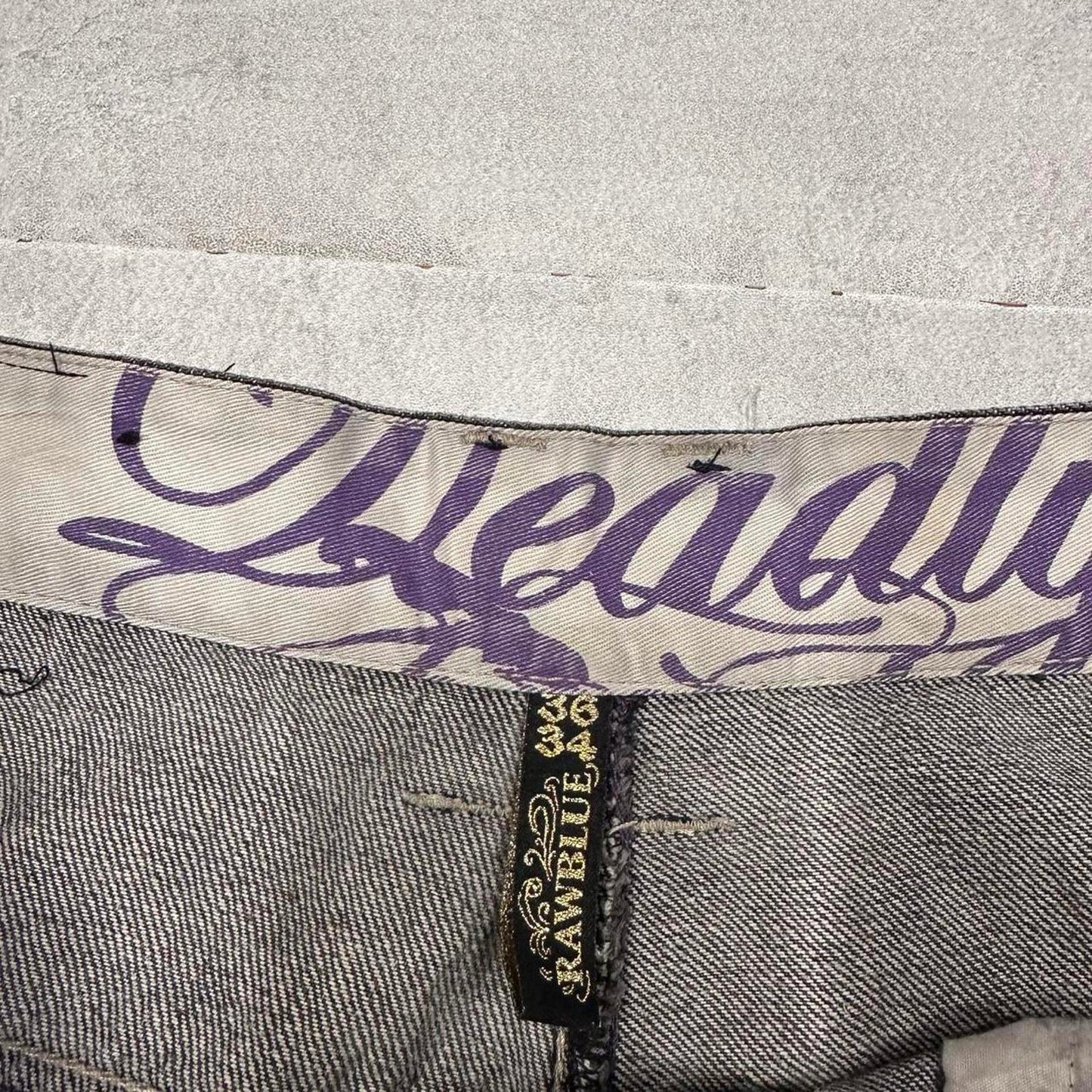Grey Raw Blue Denim Jorts W36