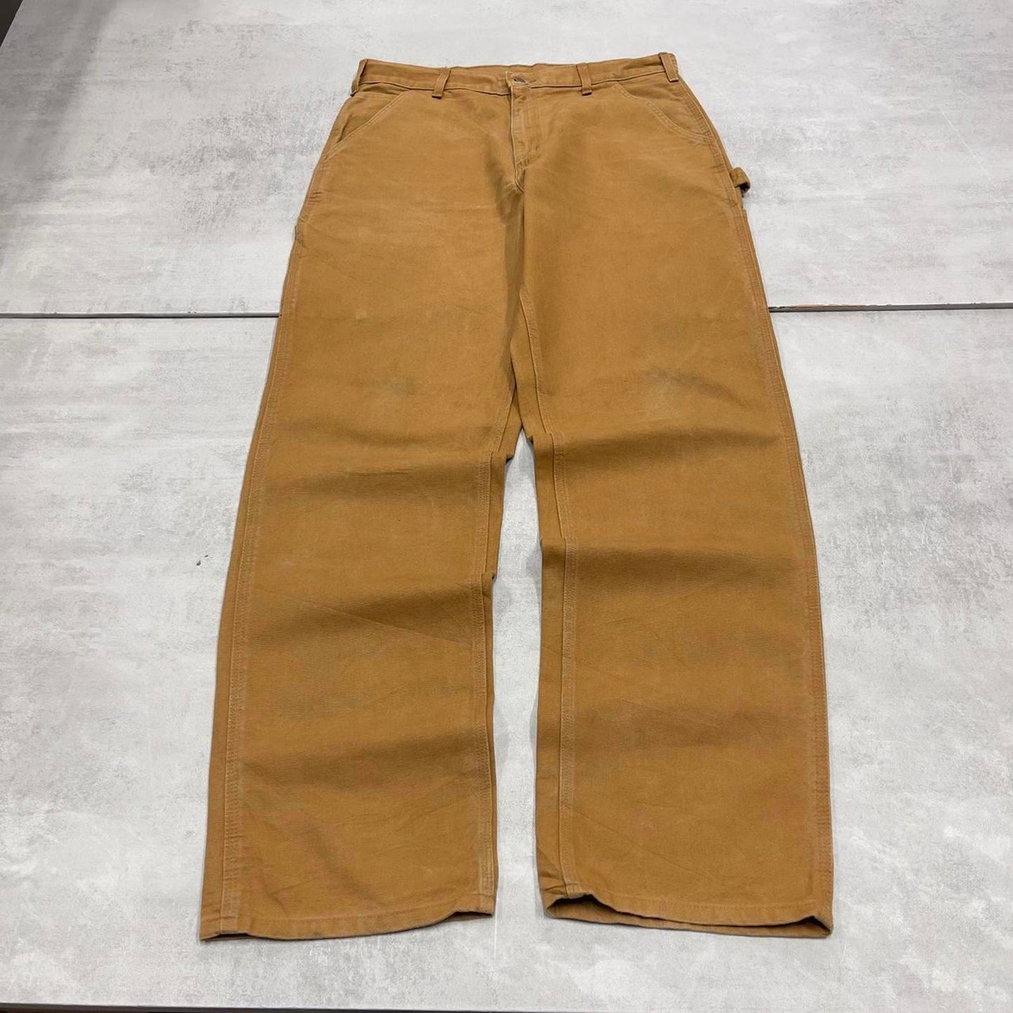 Baggy Carhartt carpenter jeans W34 L34 tan 90s style skater cargos