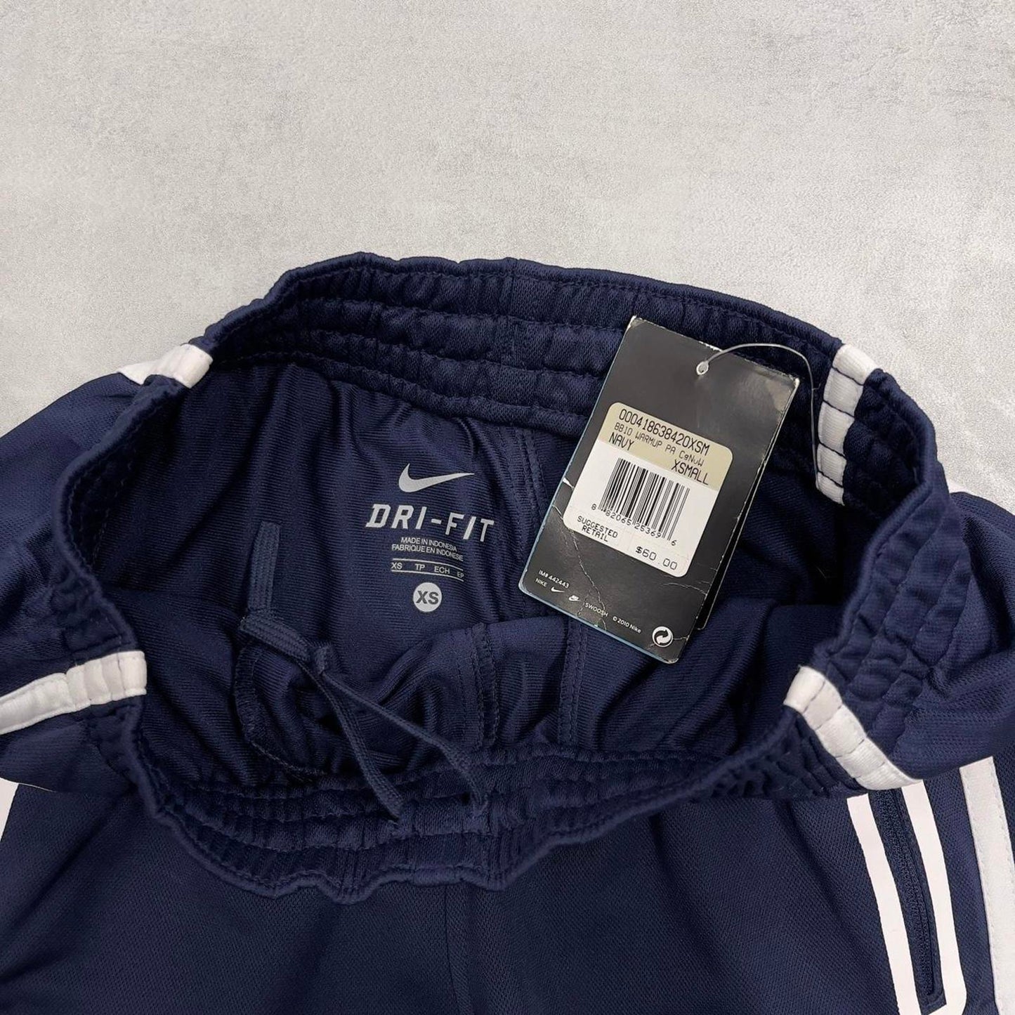 Baggy Nike Trackies XS navy Dri-Fit loose wide leg y2k style joggers