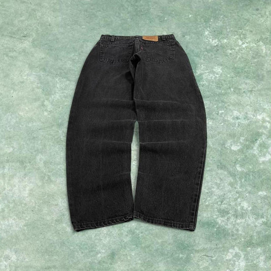 Vintage Levi's 560 jeans loose fit tapered leg black USA made 100% cotton denim pants red tab logo