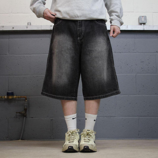 Baggy Southpole denim shorts y2k black Streetwear skater style brand surf jorts