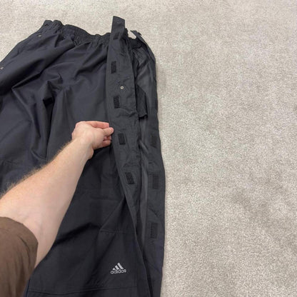 Adidas tracksuit bottoms loose leg black Loose Velcro leg embroidered track pants