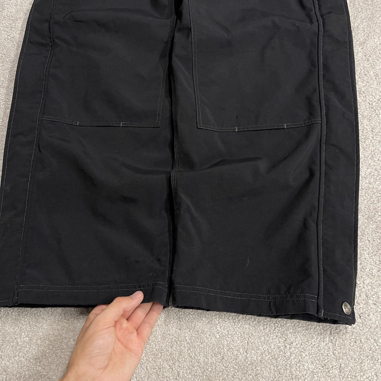 Carhartt baggy waterproof bottoms black Wide leg mesh lined waterproof technical trousers