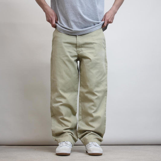 Mens Khaki beige Dickies pants W38 L31 chino style skate trousers