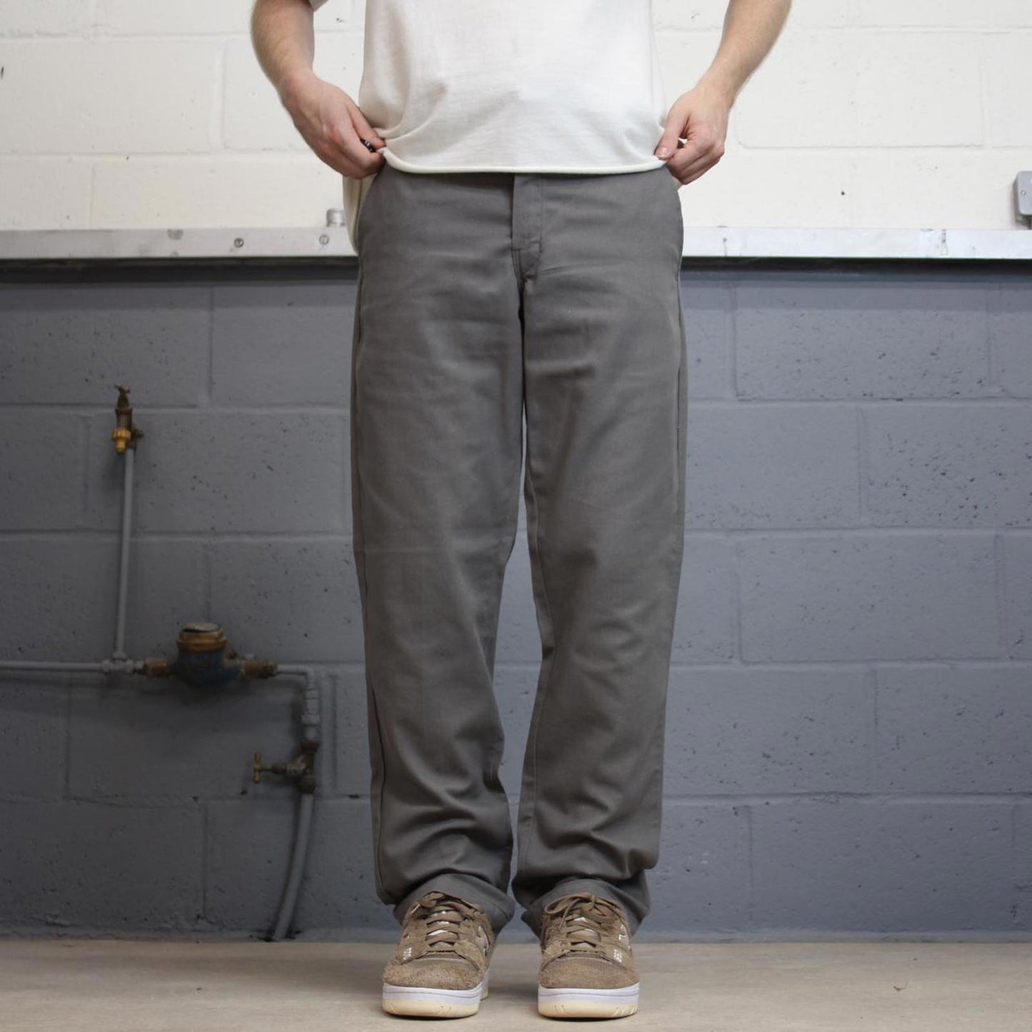Grey Dickies Pants W34L32 slim taper chino style pants