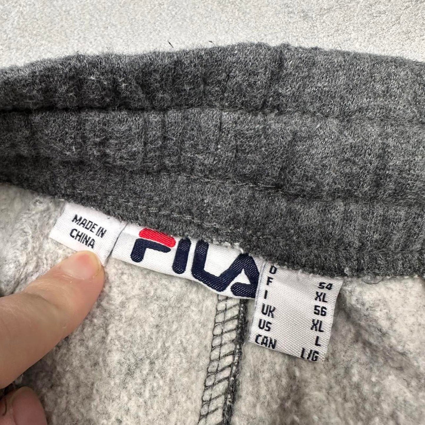 Baggy grey Fila joggers XL y2k style sportswear track pants loose fit