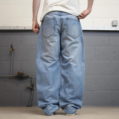 Baggy Blue Rocawear jeans W36 L33 90s loose skater style hip hop jeans embroidered logo