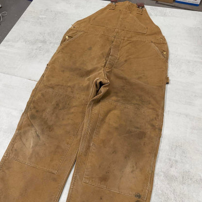 Vintage Carhartt dungarees W44L30 mens canvas overalls tan utility worker