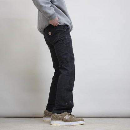 Black Carhartt double knee carpenter pants size 4 W30L30 utility cargo