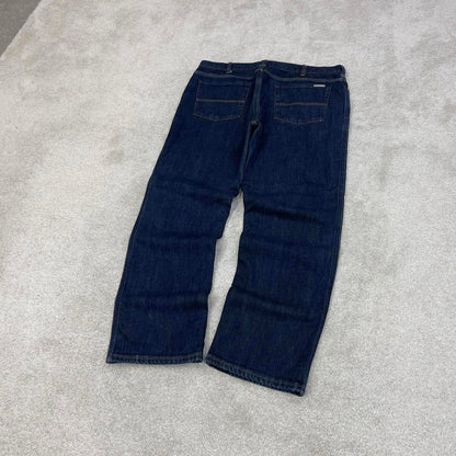 Blue Carhartt jeans size 16 W36L29.5 women's straight leg y2k 90s style flannel lined