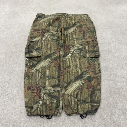 Baggy mossy oak camo cargo trousers hunting style Y2K khaki camouflage outdoors utility trousers