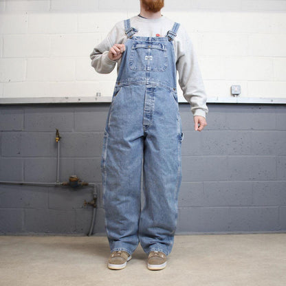 Vintage Lee overalls Large blue denim baggy 90s skater style dungarees bib & brace