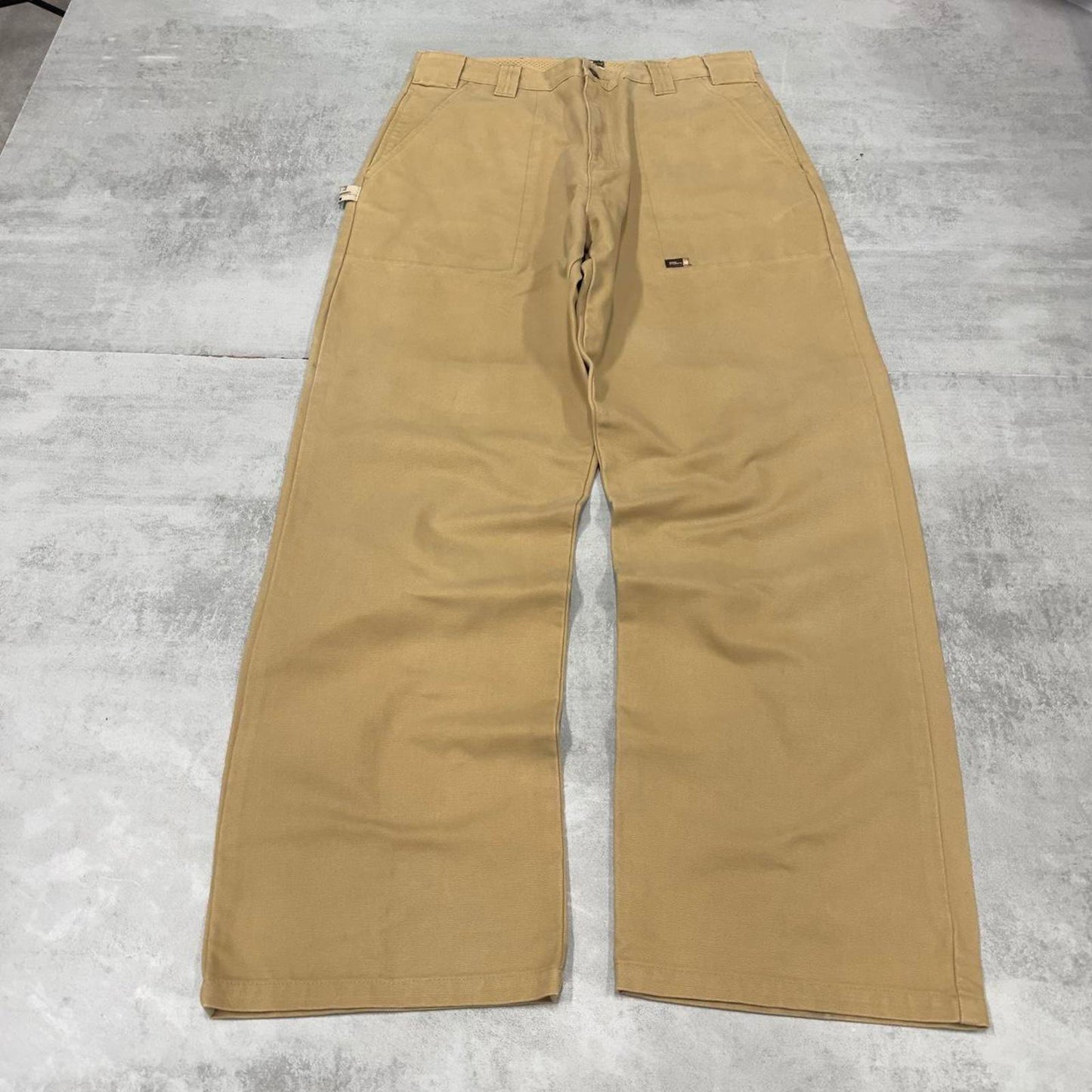 Y2K baggy jeans State Property W36L32 tan wide leg 90s skater style jeans casual streetwear autumn