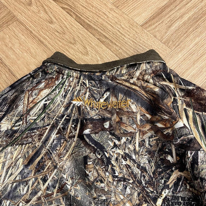 Vintage Mossy Oak camo fleece y2k Whitewater loose camouflage quarter zip fleece