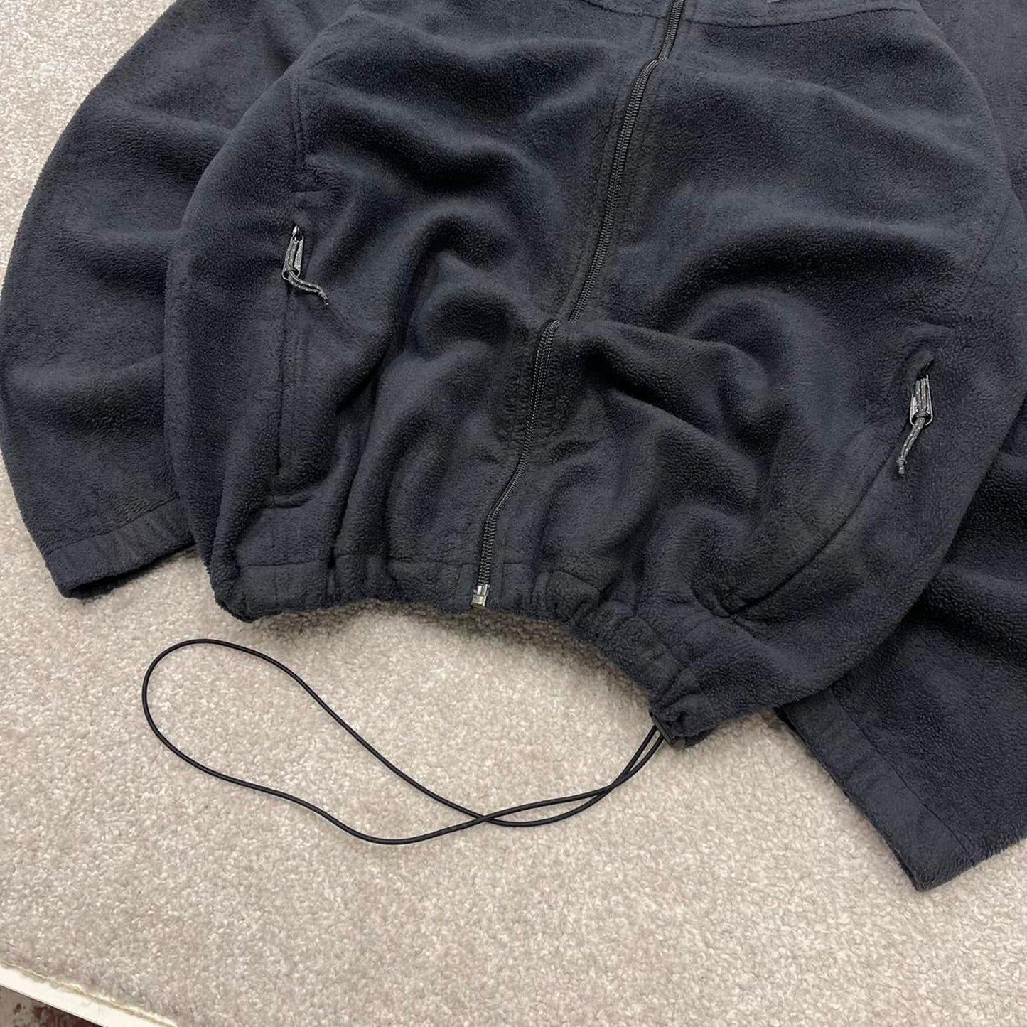 Y2K Columbia technical fleece black Full zip fleece autumn adjustable waist