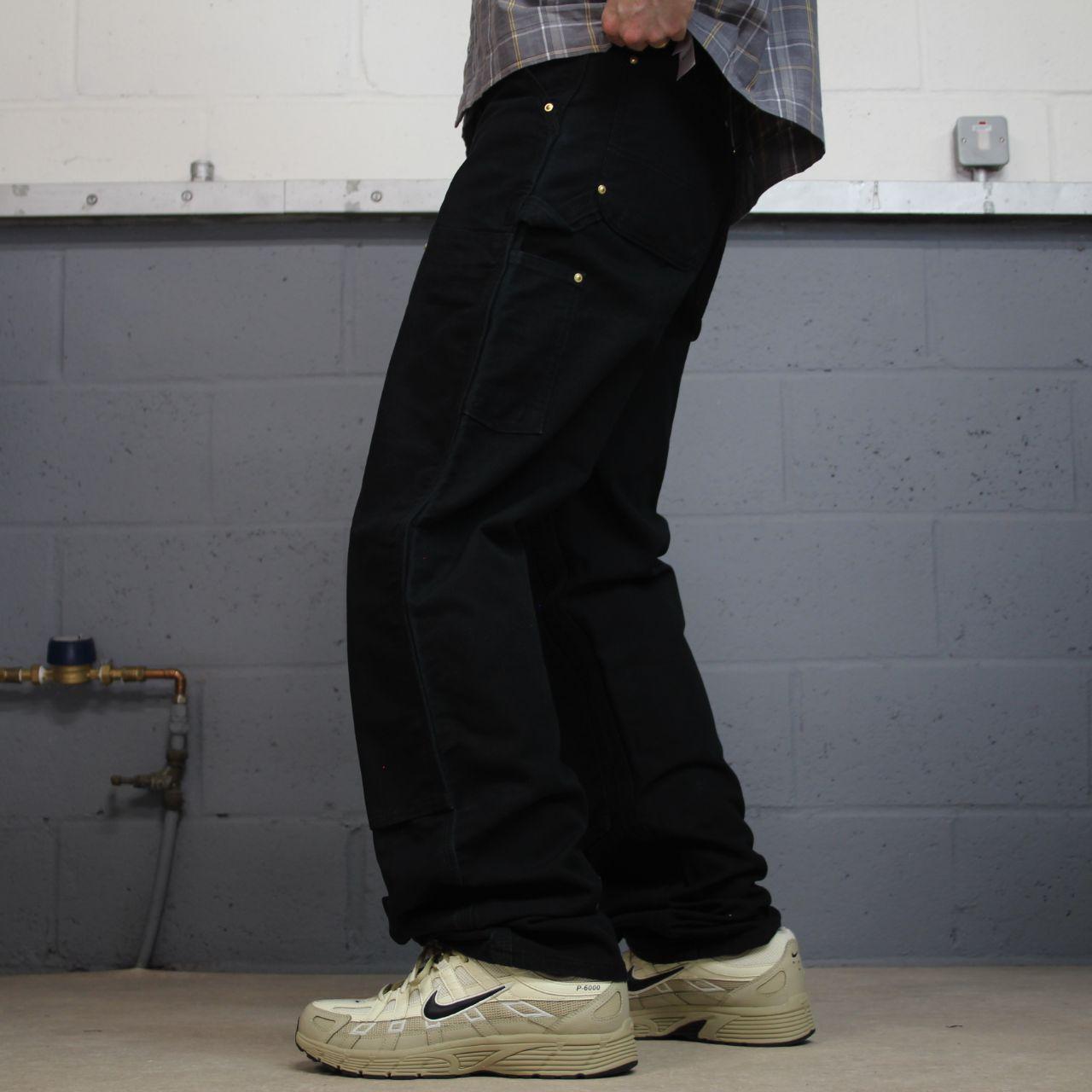 Carhartt double knee carpenter jeans y2k black Loose fit thick canvas skate cargo work pants