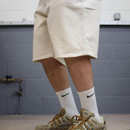 Wrangler denim shorts y2k off white Loose thick denim skater style summer jorts